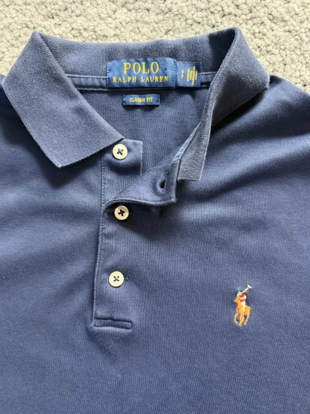 Polo Ralph Lauren Navy Blue Soft Cotton Classic Fit Polo Shirt S 170/92A